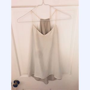 Reversible flowy tank top- white/grey